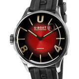 U-Boat 9500 Darkmoon Red SS Soleil Mens Watch 40mm 5ATM