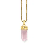 Thomas Sabo PE955-995-9 Gold-plated pendant w. rose-coloured rose quartz crystal 