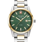 Swiss Alpine Military 7767.1144 Ladies Watch Argos two tone green 34mm 10ATM