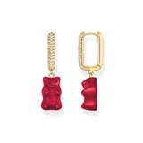 Thomas Sabo CR727-414-10 Gold-plated single creole w. green Goldbears in midi version in Midiversion 