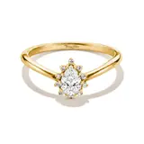 Thomas Sabo TR2479-M01-14-52 Ring with White Teardrop-Shaped Cubic Zirconia for Women, Gold-Plated