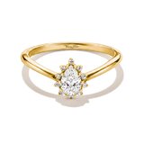 Thomas Sabo TR2479-M01-14-54 Ring with White Teardrop-Shaped Cubic Zirconia for Women, Gold-Plated