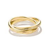 Thomas Sabo TR2548-M01-14-54 Double Ring Together Together with White Cubic Zirconia for Women, Gold-Plated