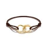 Thomas Sabo A2236-M03-2-L24V Textile Bracelet Together Gold-Plated, Adjustable