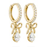 Thomas Sabo CR749-M01-14 Hoop Earrings with Bow Pendant Gold-Plated Women