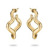 Thomas Sabo CR771-M01-39 Wave-Shaped Hoop Earrings with Cubic Zirconia Gold-Plated Women