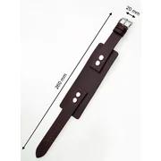 Perigaum Replacement Strap for P-0701 u. P-0702 20 x 260 mm Brown Silver Clasp