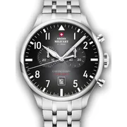 Swiss Military SM34098.01 Vintage Chronograph Mens Watch 43mm 10ATM