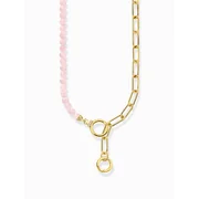 Thomas Sabo KE2193-414-9-L47V Gold-plated necklace w. link chain elements and pink beads 