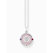 Thomas Sabo KE2201-390-9-L45V Silver necklace w. pink pendant and heart-shaped stone 