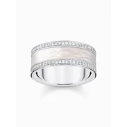 Thomas Sabo TR2446-041-14-56 Silver band ring w. white zirconia and enamel 