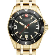 Swiss Alpine Military 7034.1117 Mens Watch Sierra gold black 42mm 10ATM