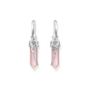 Thomas Sabo CR722-643-9 Silver hoop earrings w. pink crystal pendant & symbols 