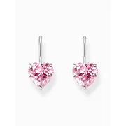 Thomas Sabo H2288-051-9 Silver dangle earring w. pink zirconia heart 