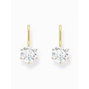 Thomas Sabo H2287-414-14 Gold-plated dangle earrings w. large white zirconia 