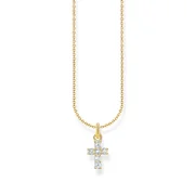 Thomas Sabo KE2226-414-14-L45V Gold-plated Necklace with Cross Pendant + Zirconia 38-45 cm Ladies