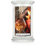 Kringle Candle Cognac & Leather μεγάλο αρωματικό κερί 2 φυτιλιών (624 g)