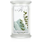 Kringle Candle Eucalyptus Cotton μεγάλο αρωματικό κερί 2 φυτιλιών (624 g)