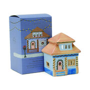 Paddywax Incense No.06 East Side House - κεραμικό σπίτι με τη μυρωδιά του Palo Santo (περιέχει 1 κερί τσαγιού + 20 χωνάκια θυμιάματος)