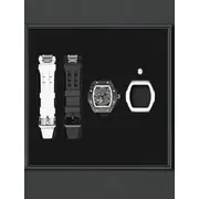 Tsar Bomba TB8218(1+2)CF/FKM-01BK/WH Mens Watch Atomic Twin Interchangeable Automatic Watch 45mm 10ATM 