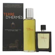 Σετ δώρου Hermes Terre D'Hermes Parfum, αναπλήρωση αρωματικού νερού 125 ml + αρωματικό νερό που ξαναγεμίζει 30 ml